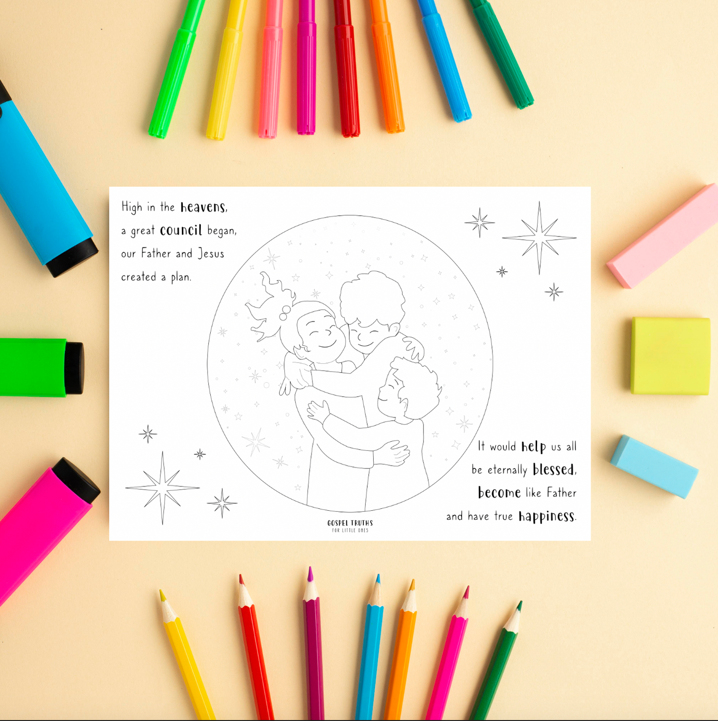 'His Plan' colouring page